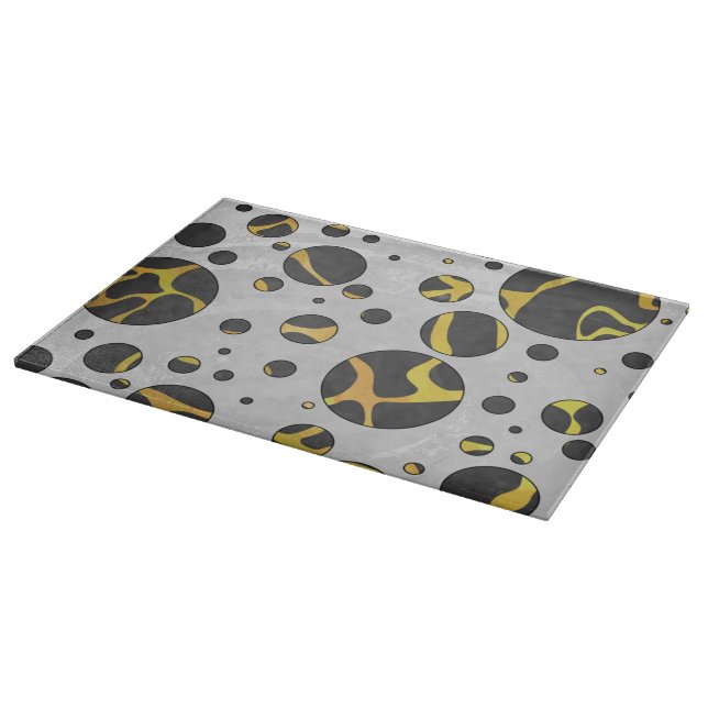 Giraffe Black and Yellow Print Cutting Board (Corner)