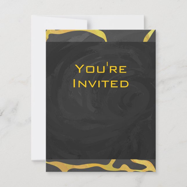 Giraffe Black and Yellow Print Invitation (Front)