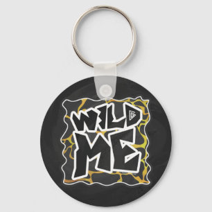 Giraffe Black and Yellow Print Keychain
