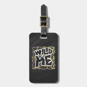 Giraffe Black and Yellow Print Luggage Tag
