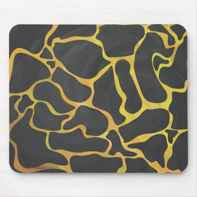Giraffe Black and Yellow Print Mouse Pad (Front)