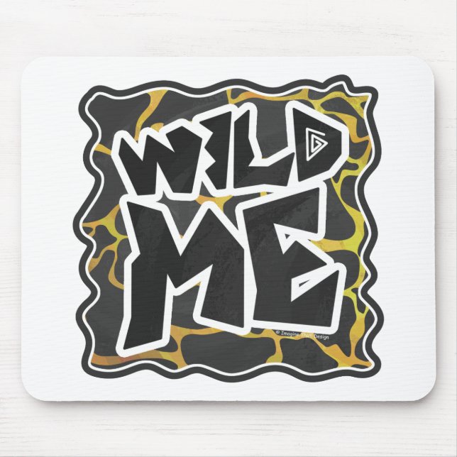 Giraffe Black and Yellow Print Mouse Pad (Front)