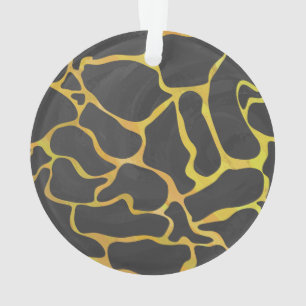 Giraffe Black and Yellow Print Ornament