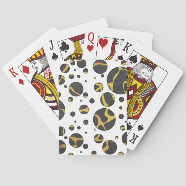 Giraffe Black and Yellow Print Playing Cards (Back)