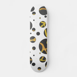 Giraffe Black and Yellow Print Skateboard