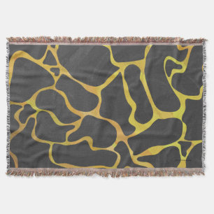 Giraffe Black and Yellow Print Throw Blanket