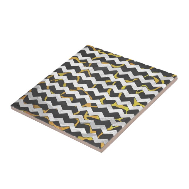 Giraffe Black and Yellow Print Tile (Side)
