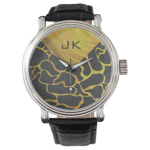 Giraffe Black and Yellow Print Watch