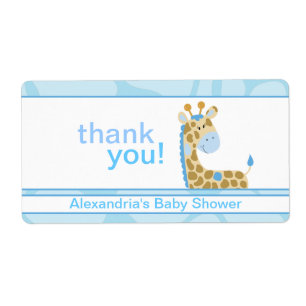 Giraffe Bleue Customisé Grand Sticker Bouteille d'