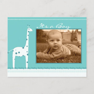 Giraffe Blue C'est un garçon faire-part