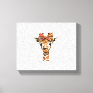 Giraffe Boho Wildflower Coquette Bow Mom Mothers D Canvas Print