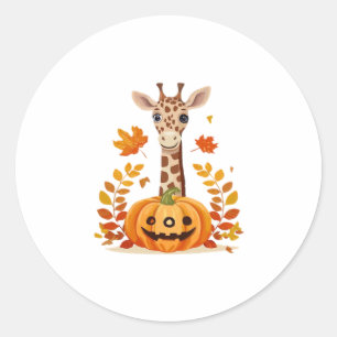 Giraffe Boo Halloween Classic T-Shirt_9 Classic Round Sticker