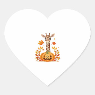 Giraffe Boo Halloween Classic T-Shirt_9 Heart Sticker