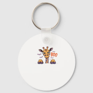 Giraffe Boo Halloween - Funny Spooky Animal Essent Keychain