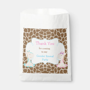 Giraffe Boy & Girl Gender Reveal Party Favour Bag