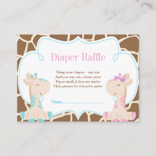 Giraffe Boy or Girl Diaper Raffle Invitation