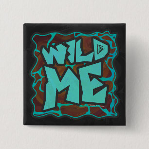 Giraffe Brown and Teal Print 2 Inch Square Button
