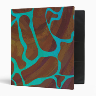 Giraffe Brown and Teal Print Binder