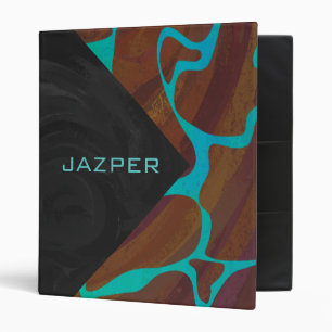 Giraffe Brown and Teal Print Binder