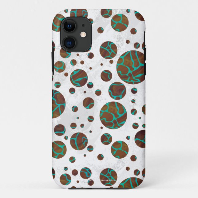 Giraffe Brown and Teal Print Case-Mate iPhone Case (Back)