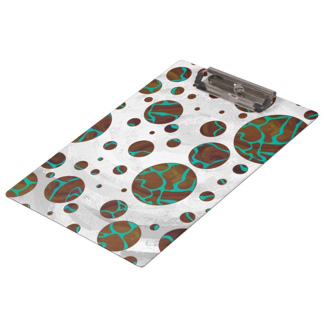 Giraffe Brown and Teal Print Clipboard (Angled)