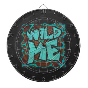 Giraffe Brown and Teal Print Dartboard