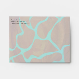 Giraffe Brown and Teal Print Envelope