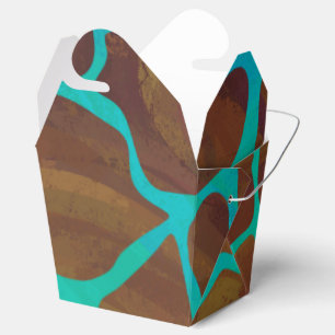 Giraffe Brown and Teal Print Favor Box
