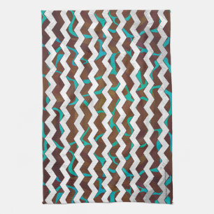 Giraffe Brown and Teal Print Kitchen Towel