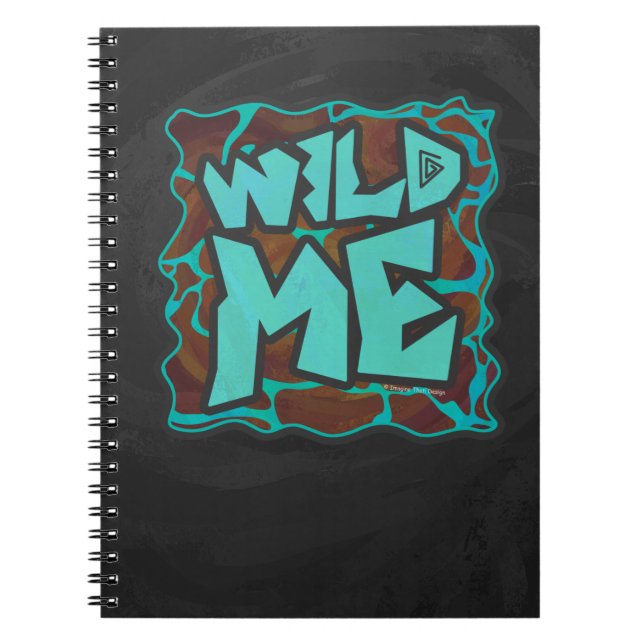 Giraffe Brown and Teal Print Notebook (Front)