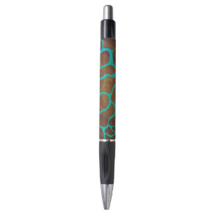 Giraffe Brown and Teal Print Pen