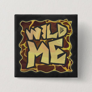 Giraffe Brown and Yellow Print 2 Inch Square Button