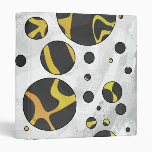 Giraffe Brown and Yellow Print Binder