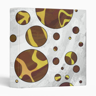 Giraffe Brown and Yellow Print Binder