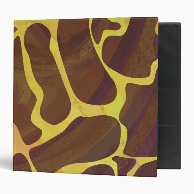 Giraffe Brown and Yellow Print Binder (Front/Inside)
