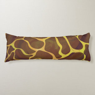 Giraffe Brown and Yellow Print Body Pillow