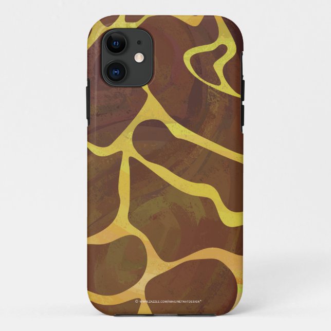 Giraffe Brown and Yellow Print Case-Mate iPhone Case (Back)