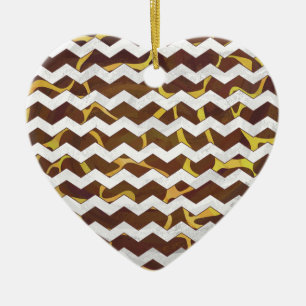 Giraffe Brown and Yellow Print Ceramic Ornament