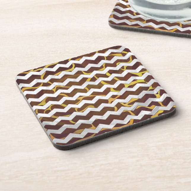 Giraffe Brown and Yellow Print Coaster (Left Side)