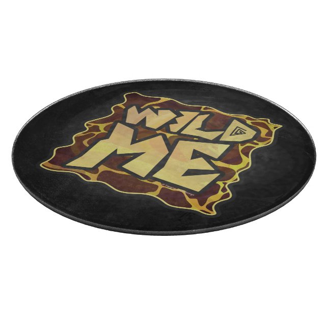 Giraffe Brown and Yellow Print Cutting Board (Corner)