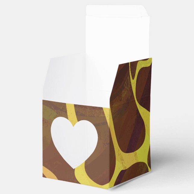 Giraffe Brown and Yellow Print Favor Box (Opened)