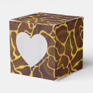Giraffe Brown and Yellow Print Favor Box