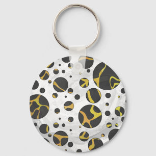 Giraffe Brown and Yellow Print Keychain