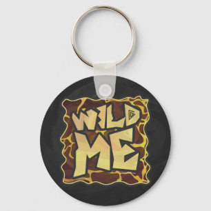 Giraffe Brown and Yellow Print Keychain