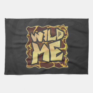 Giraffe Brown and Yellow Print Kitchen Towel