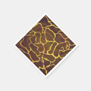 Giraffe Brown and Yellow Print Napkin
