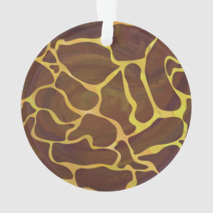 Giraffe Brown and Yellow Print Ornament