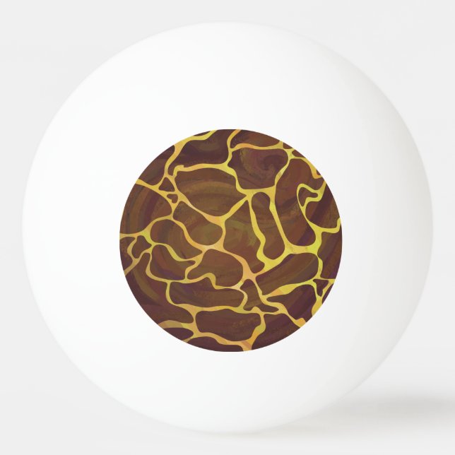 Giraffe Brown and Yellow Print Ping Pong Ball (Front)