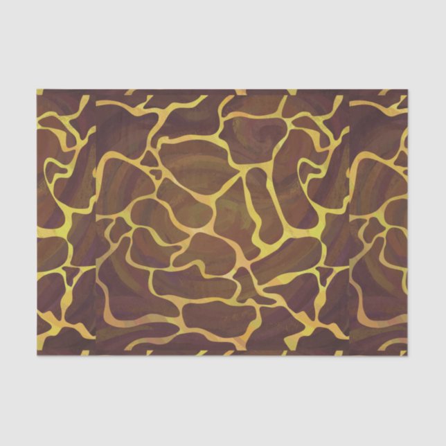 Giraffe Brown and Yellow Print Tissue Paper (Front)
