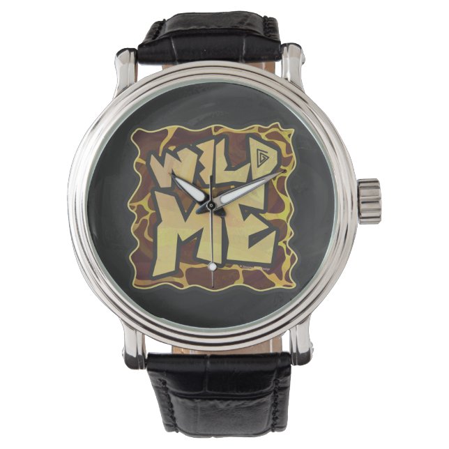 Giraffe Brown and Yellow Print Watch (Front)